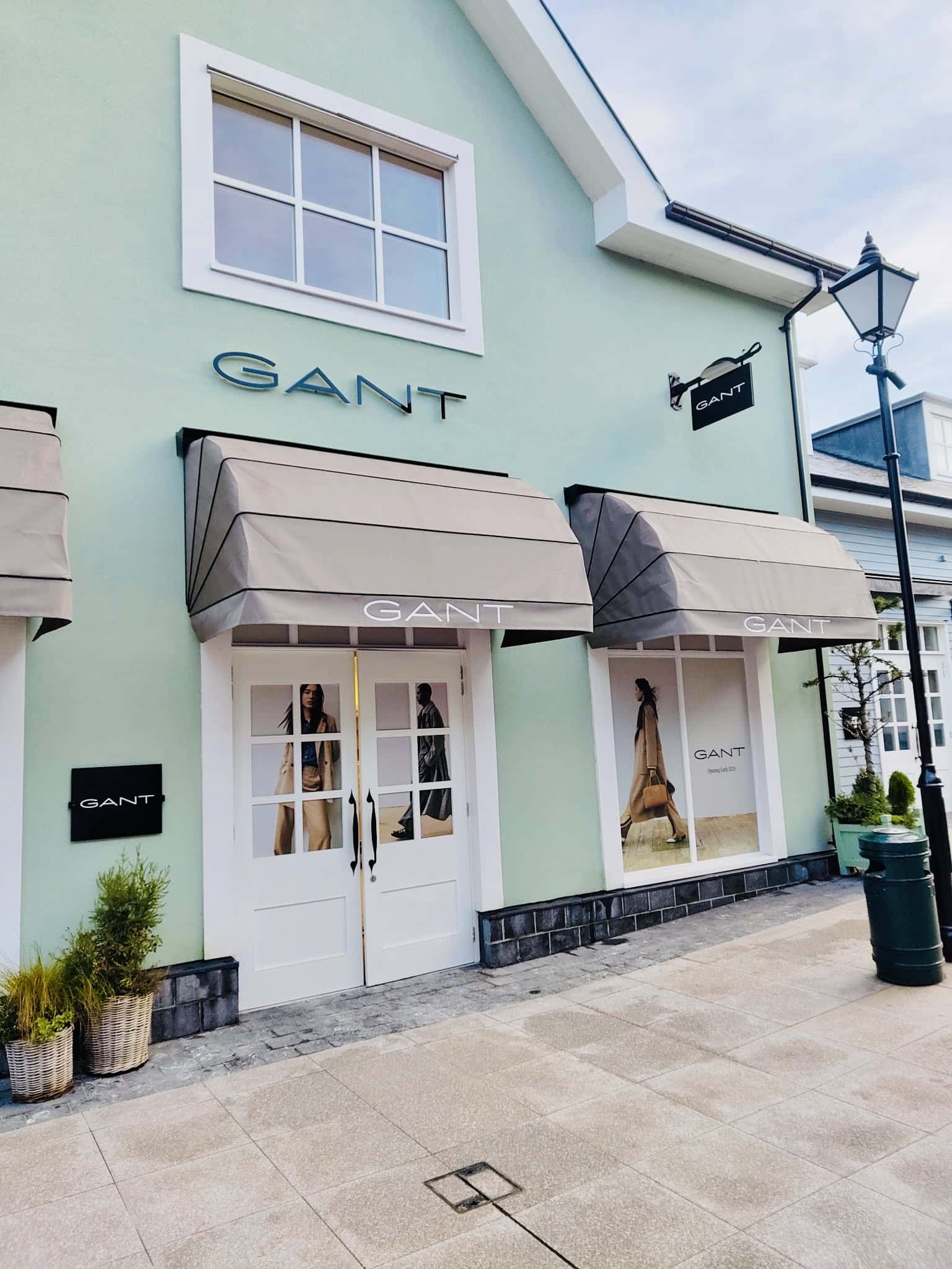 GANT storefront signage at Kildare Village, Ireland.